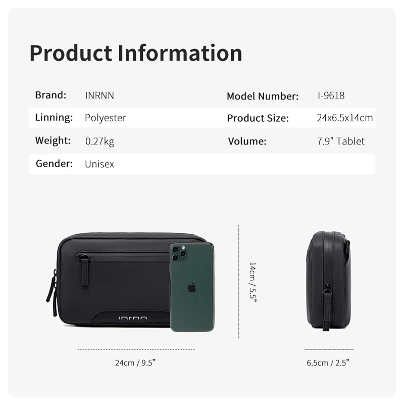 INRNN Fashion High Quality Waterproof Men Shoulder Bag Light Weight Small Sling Messenger Bag Casual Crossbody Bags Multi-layer