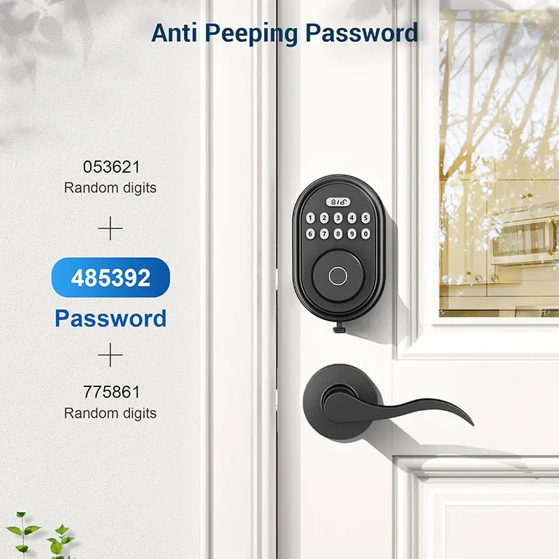 CIEPOJIT Keyless entry door lock electronic door lock, smart latch lock with automatic lock, safe waterproof smart lock