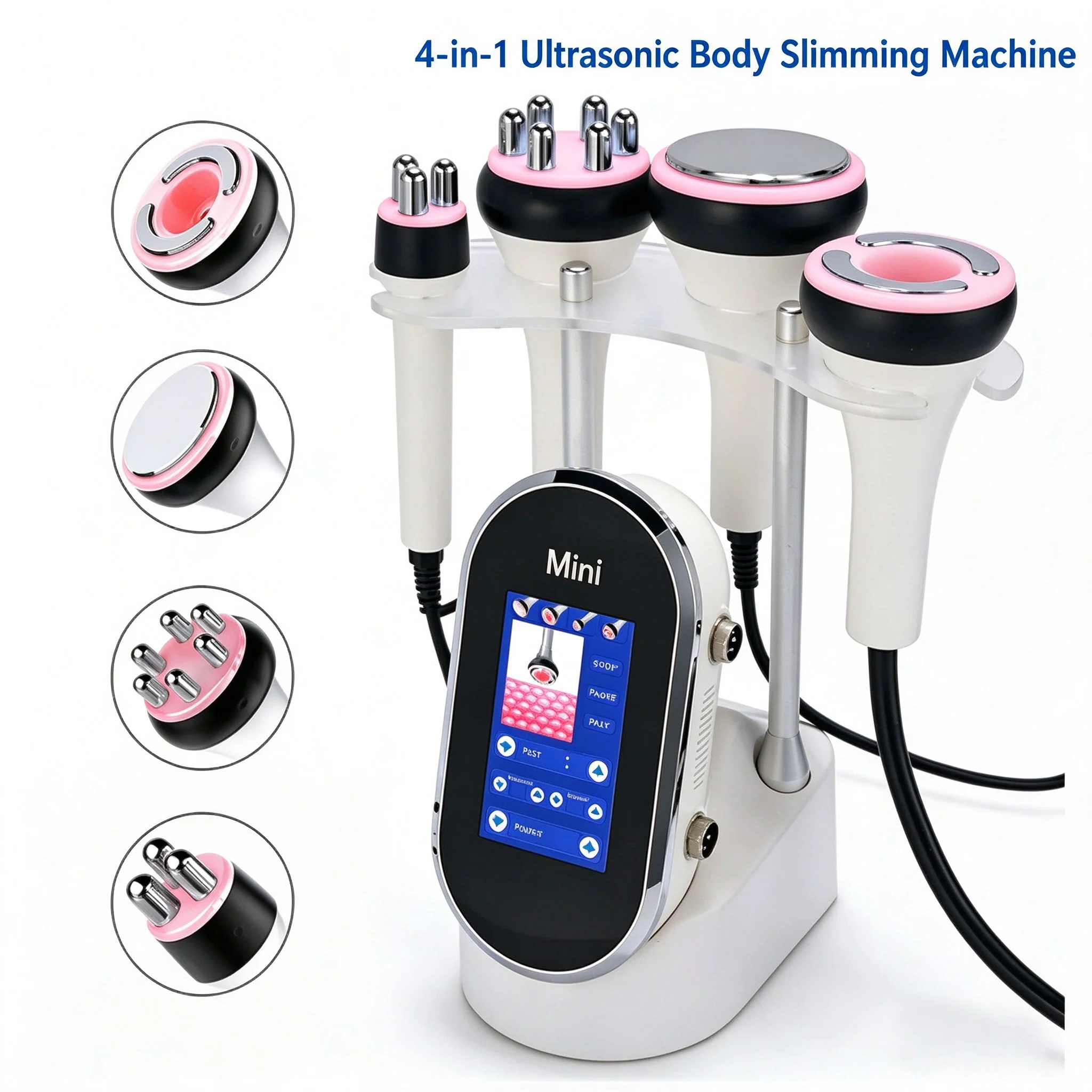 4 IN 1 Mini 40K Ultrasonic Cavitation RF Machine, Warm Body Sculpting Full‑Body Massager Salon Beauty Device
