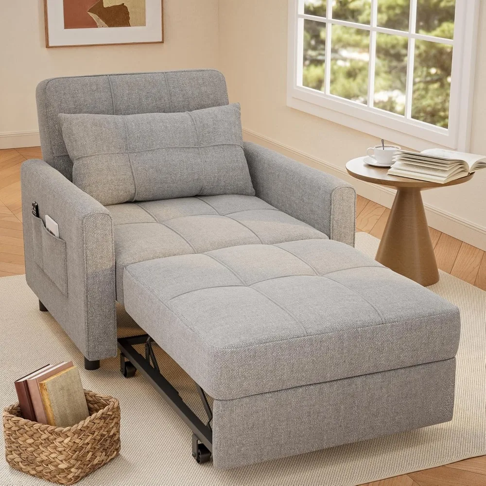

Sofa Bed Chair 3 in 1Convertible,Pullout Single Sleeper Chair Bed with Adjustable Backrest,Spacious Multifunctional Sofa Couches