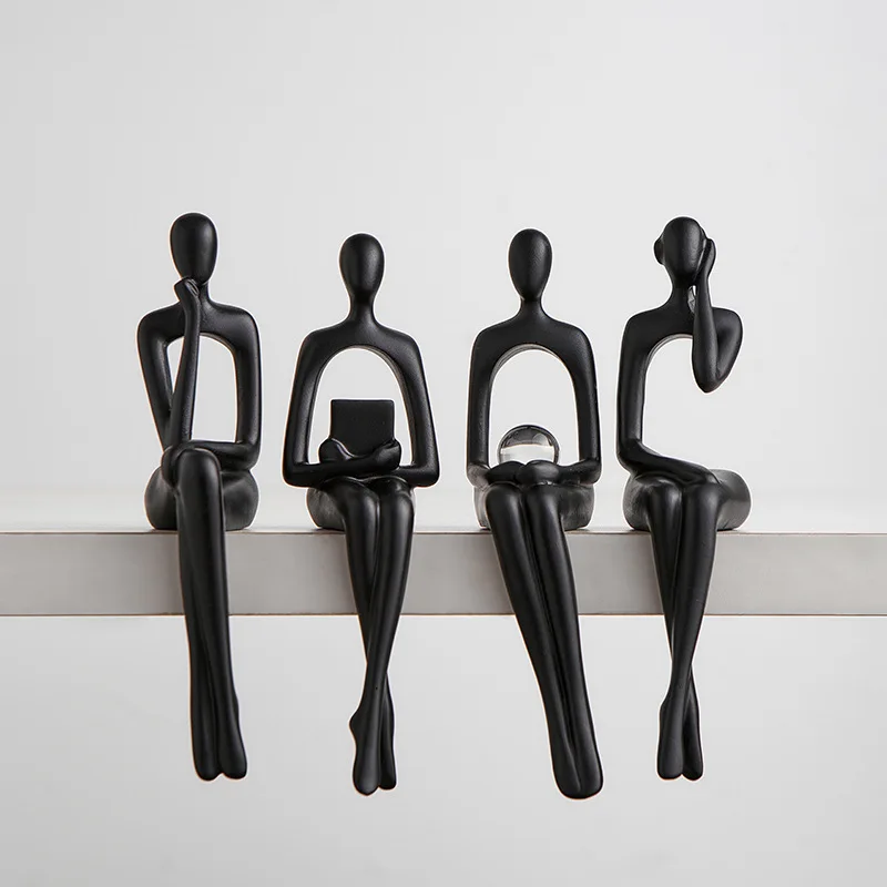 Creative, Simple And Fashionable, Senior Sitting Character Ornaments, Home Furnishing, Living Room Wine Cabinet, TV Cabinet, Ent