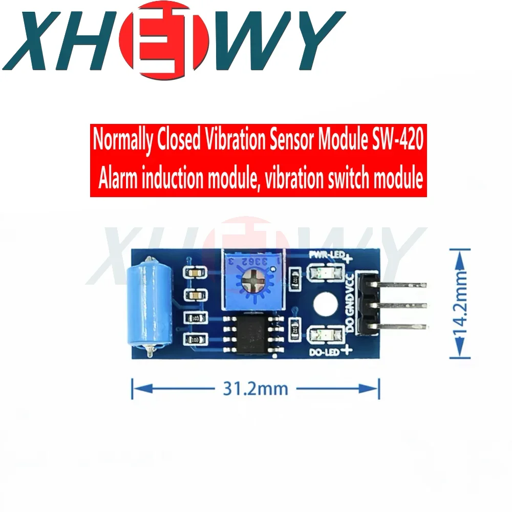 Módulo sensor de vibración normalmente cerrado, módulo de inducción de alarma, módulo de interruptor de vibración SW-420