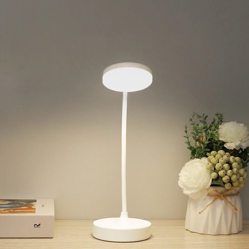 Rechargeable USB Desk Lamp LED Eye Protection Reading Light 3 Modes Dimmable Bedside Table Night Lamp Home Indoor Lighting