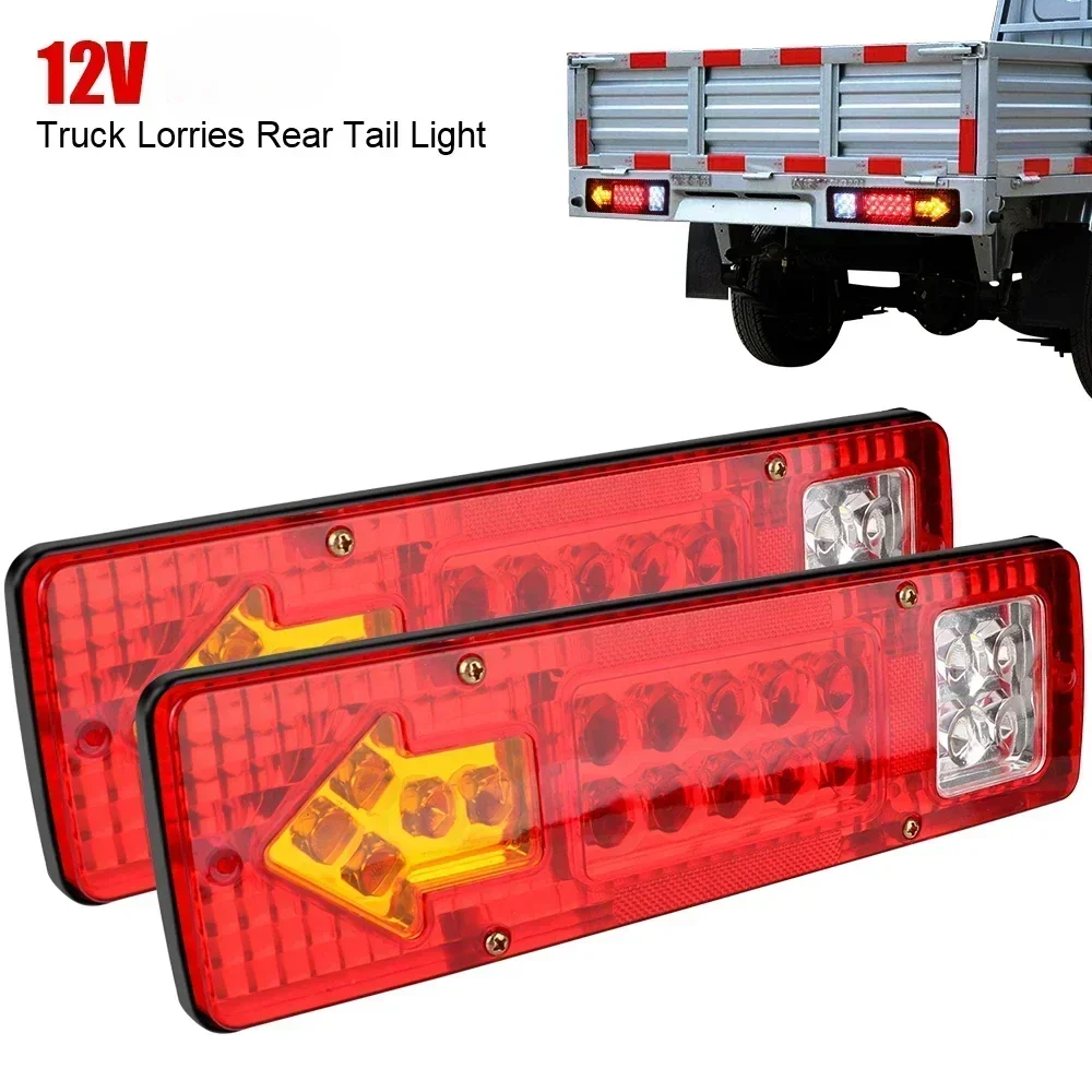 자동차 라이트 어셈블리 후진등 방향지시등 정지등 19LED 테일 라이트 12V 24V 트레일러 트럭 보트용