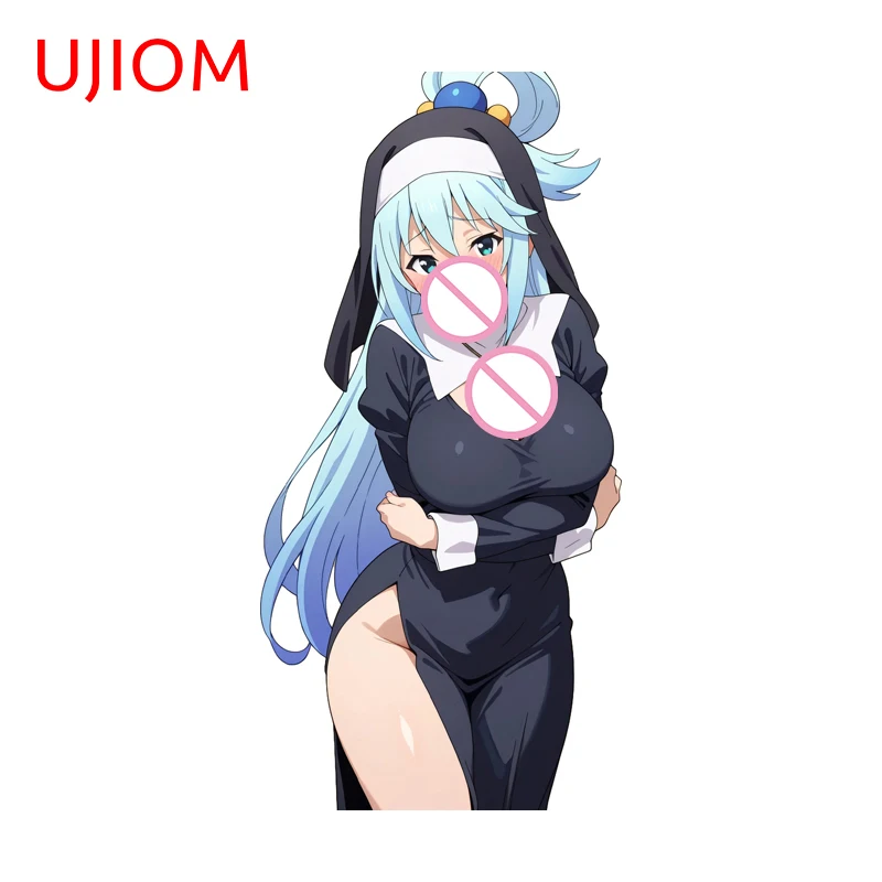 UJIOM Nun Aqua Big Chest Wall Sticker Exquisite Enchanting Sunscreen PVC Decal Suitable For Murals Decoration Accessories