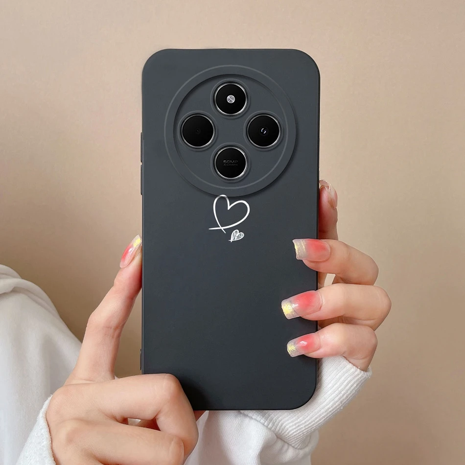 For Xiaomi Redmi 14C Case Love Heart Butterfly Back Cover For Redmi 14 C 4G Redmi14C Phone Housing Soft Liquid Silicone Fundas