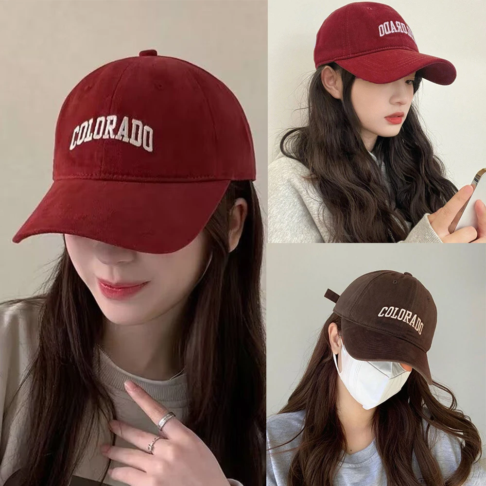 New Letter Embroidered Baseball Cap Kpop Fashion Couple Snapback Cap Men and Women Sun Hats Chapeau Homme UV Protect Peaked Caps