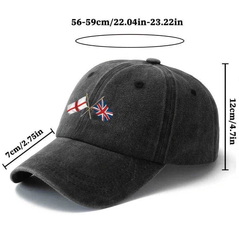 Custom Hat Stylish And Adaptable Printed Baseball Cap Featuring The England Union Jack, a Classic Retro Lightweight Hat Ideal fo