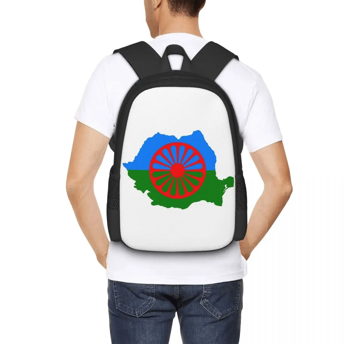 

Personalized Gypsy Flag Student Backpack School Bag Hiking Travel Daypack for Boys Girls Fashion Bookbag Shoulder Bags