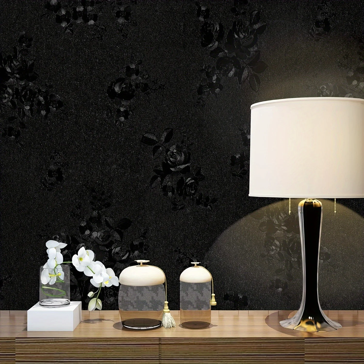 ورق حائط ثلاثي الأبعاد منقوش عليه زهور ورق حائط قابل للتقشير واللصق لجدران غرفة النوم ورق اتصال ذاتي اللصق على شكل زهرة ورق حائط لديكور المنزل #5