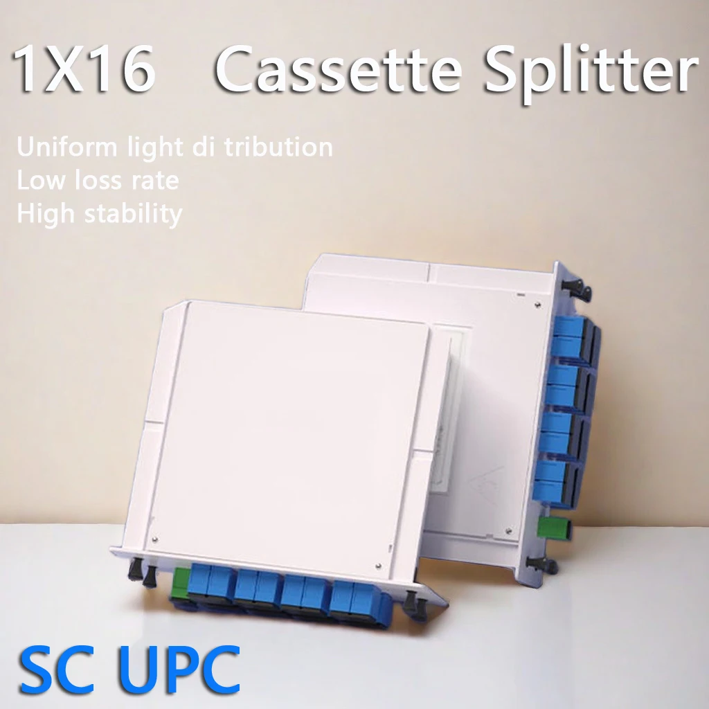 

PLC Cassette SC UPC 1X16 Fiber Optic Splitter Box FTTH Cassette Insertion Type Fiber Optic Splitter Fast dispatch