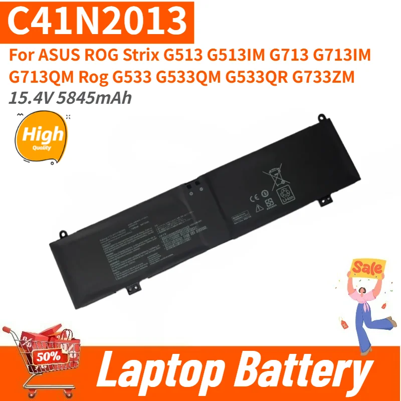 New Laptop Battery C41N2013-1 C41N2013 15.4V 5845mAh For ASUS ROG Strix G713IM G713QM G513IM G513 G713 Rog G533QM G533QR G733ZM