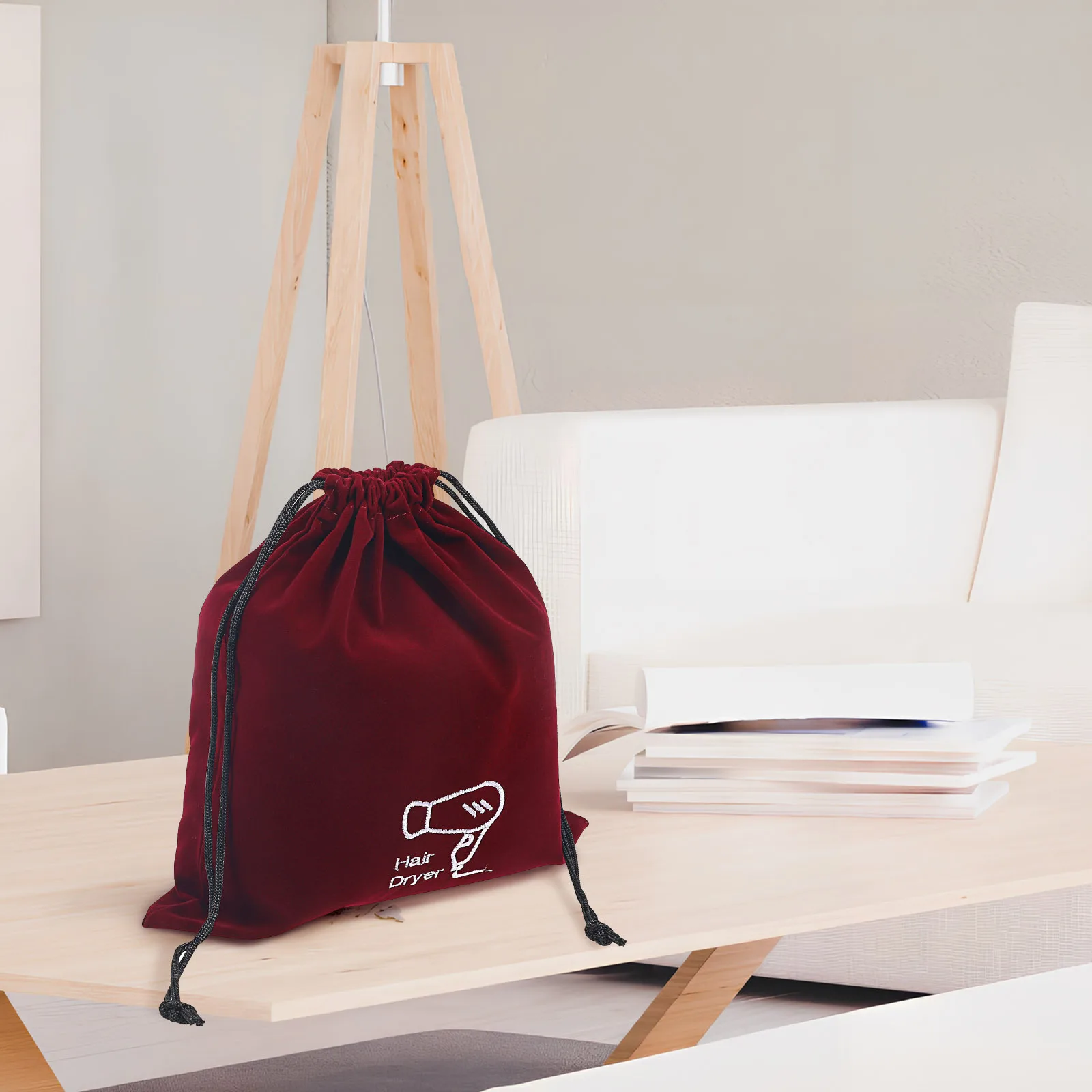 

1pcs Drawstring Bag Hair Dryer Storage Organizer Fabric Travel Home Use Phone Snacks Pouch Blow Dryer Bag Drawstring Gift Bags