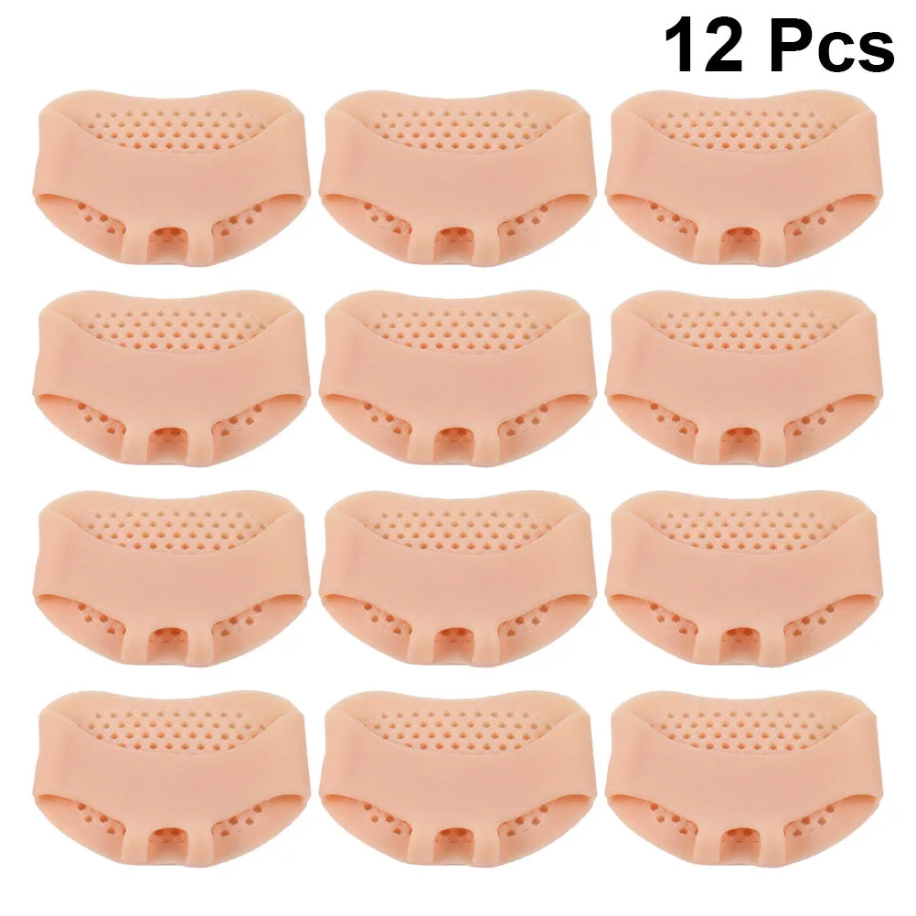 

12Pcs Silicone Metatarsal Foot Pads Skin Color Forefoot Toe Insoles Pain Relief Cushion for High Heels Running Loafers