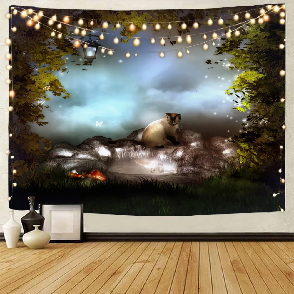 Dream landscape decoration tapestry Dream forest elk background decoration tapestry Dream landscape decoration tapestry