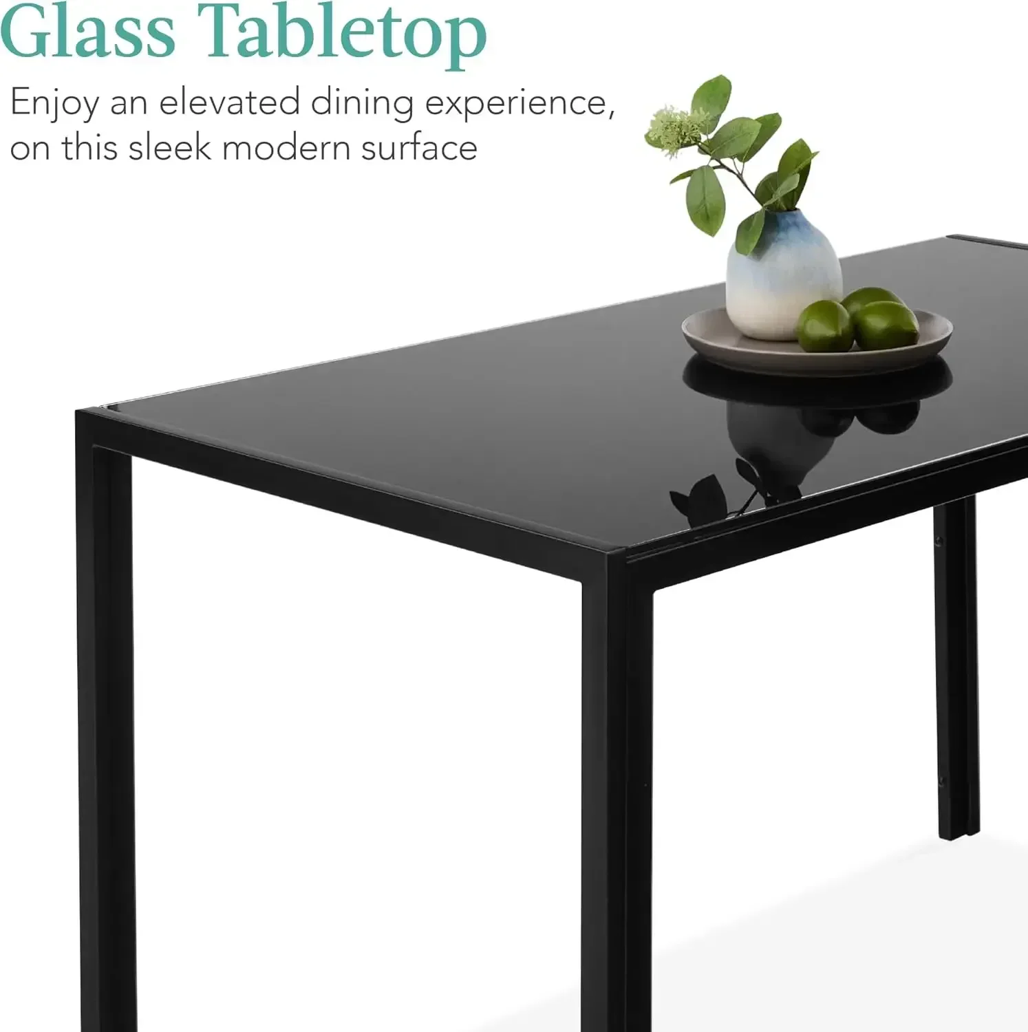 [وصول جديد، سعر مخفض! ]طقم طعام زجاجي مكون من 7 قطع، أثاث طاولة المطبخ الحديثة لغرفة الطعام، طعام صغير، 6 بولي يوريثان منجد