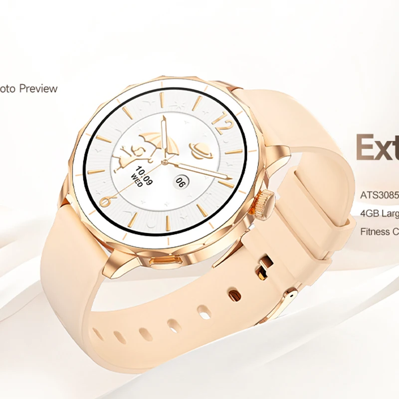 

Смарт-часы для мужчин и женщин 1,32 дюйма AMOLED 4 ГБ с большой памятью для видео, музыкальных фотографий, занятий спортом на открытом воздухе, пульсометром, BT Call Smartwatch