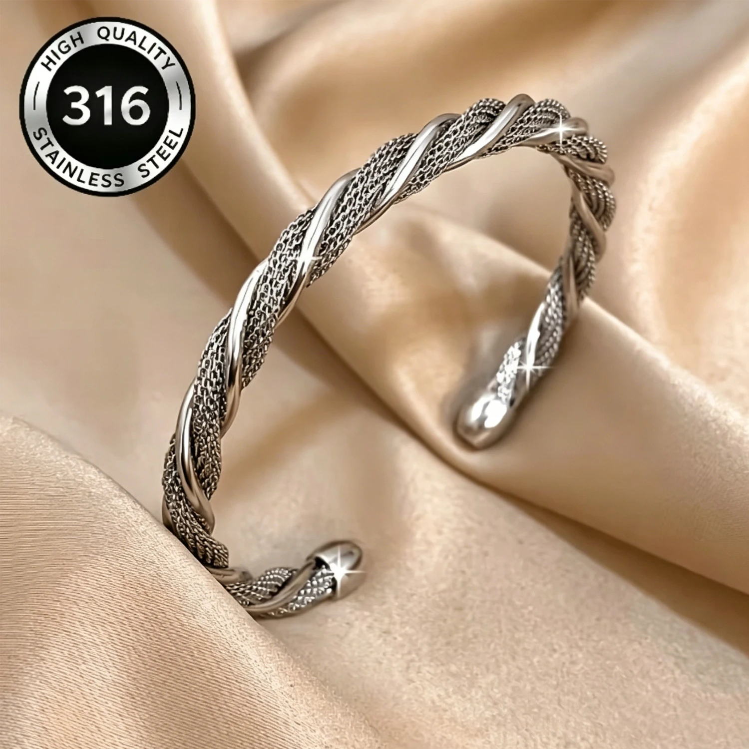 Stainless Steel Bracelet, Simple Open Design, High-end Feel, 18k Gold-plated Bangle, Women's Bracelet Wholesale Jewelry