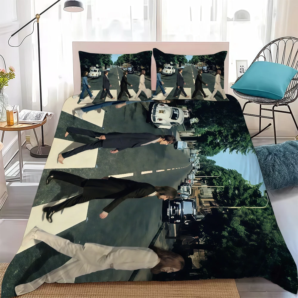 Band Rubber The B-Bea-tles Soul k Duvet Cover Set Home Style Bedding Soft Laundry Cotton Bed 3 Piece Set Student Dormitory Gift