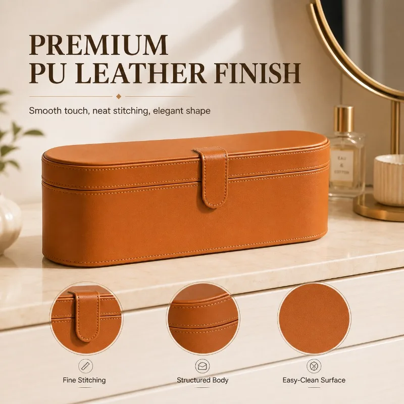 Home Dressing Table Hair Styling Gadget Storage Container Wear‑Resistant Outer Surface Desktop Organizer For Household Use