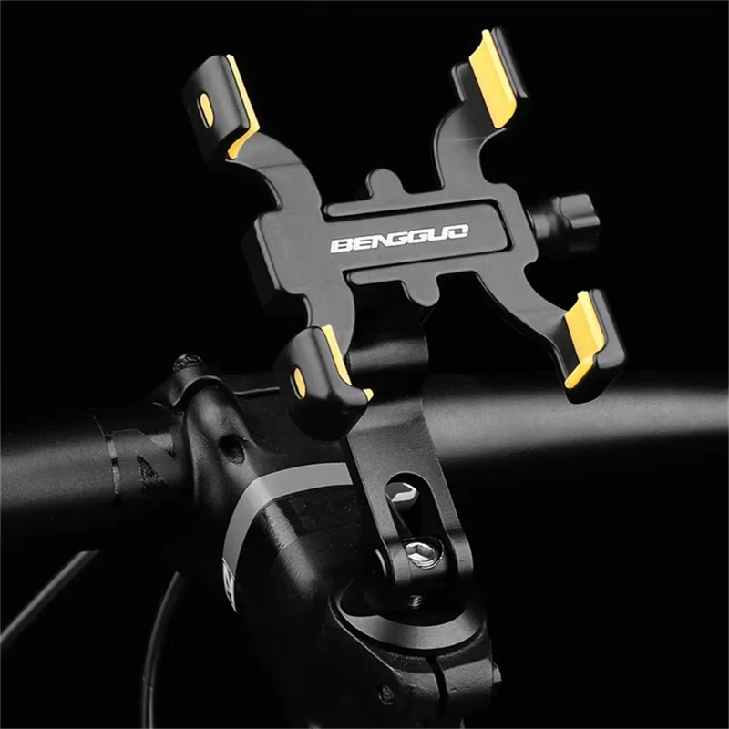 Bicycle Phone Holder Aluminium Mobile Phone Stand 360 Degrees Rotating Adjustable Handlebar Bracket For iPhone Samsung Huawei