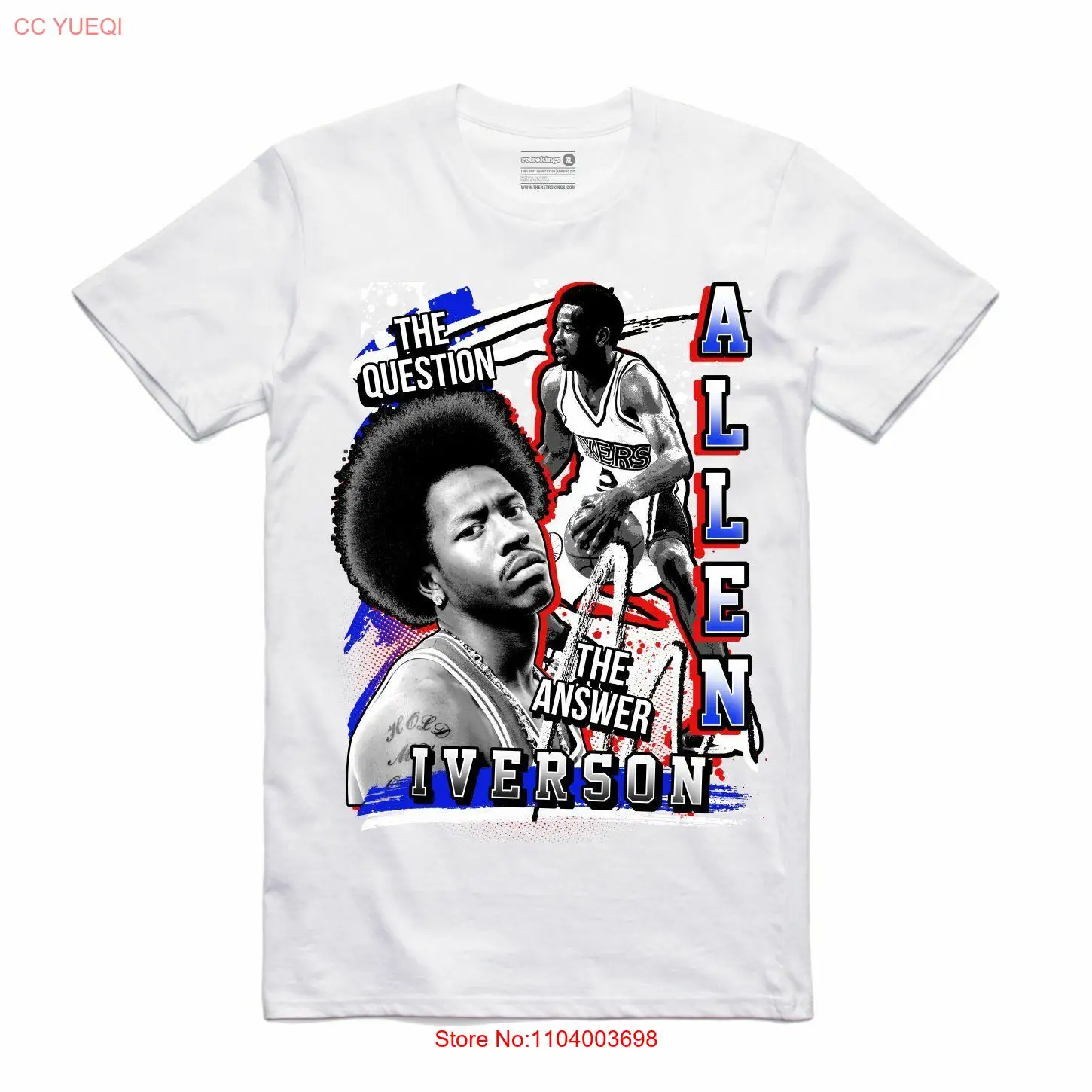 BRAND NEW Streetwear on Demand IVERSON THE ANSWER WHITE Tee Shirt SMALL-3XLARGE