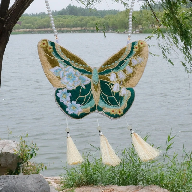 

Retro Chinese Style Women Hanfu Delicate Embroidery Embroidery Butterfly Style Hanfu Bag Oriental Style Women Daily Bag