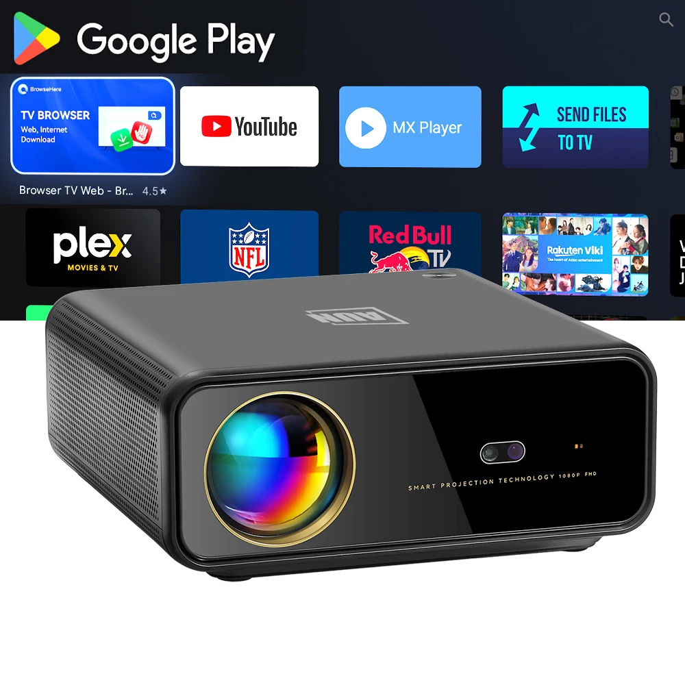 AUN U001 Pro Projector Original Android 14 Google GTV 2+32GB Widevine L1 AI 200-inch Smart 3D 4K Projectors TV MINI Home Theater Movie Game Full HD 1080P Laser Cinema Video Projector TOF Ultra-fast Correction Technology