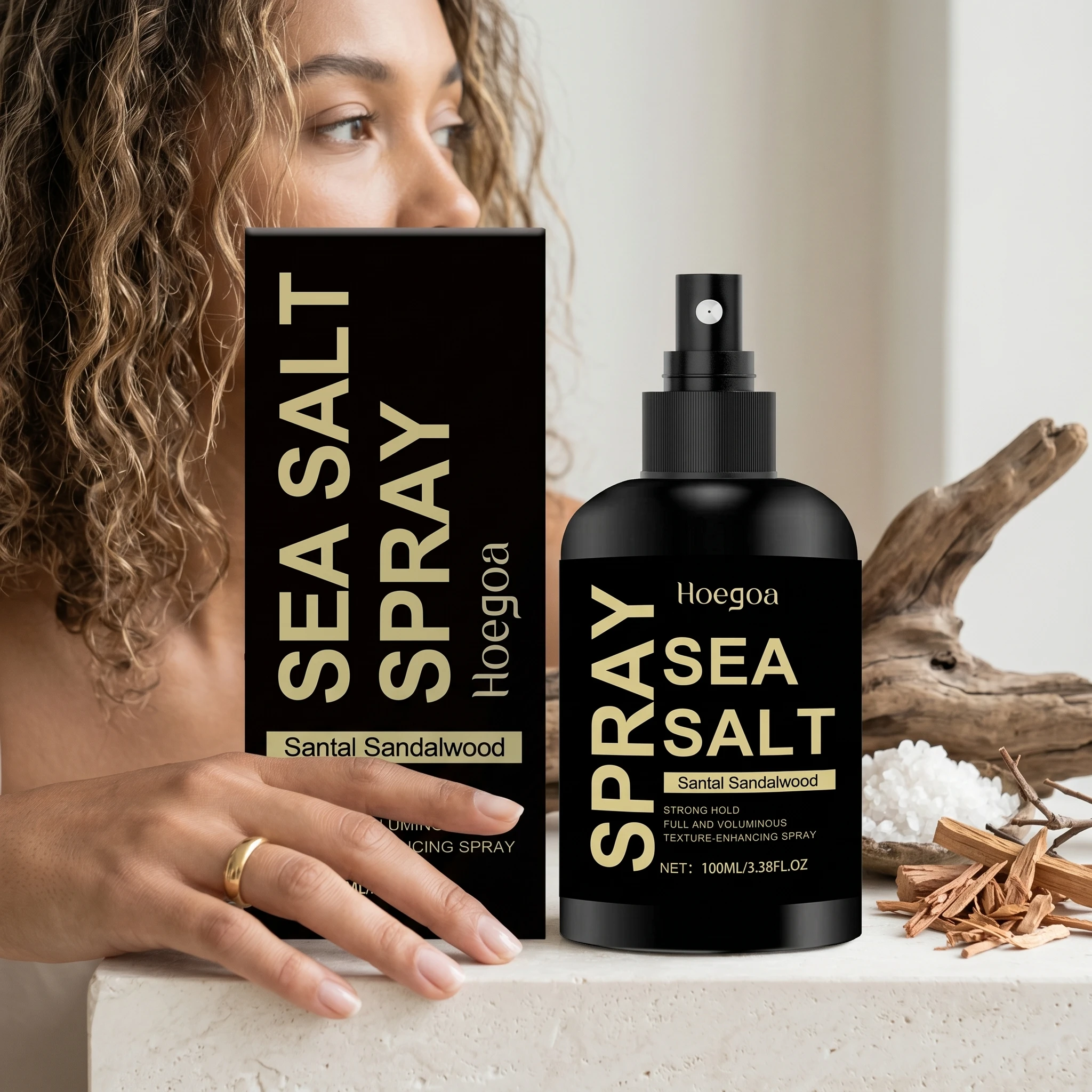 Meersalz-Styling-Spray: Gegen Frizz, für Fixierung und Volumen – für hochwertige, flauschige Locken und Textur am Kopfoberteil – Detail 7