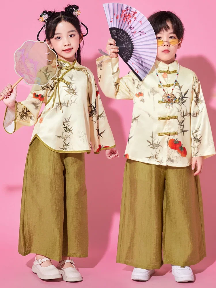 meninos-meninas-chines-tang-terno-criancas-hip-hop-roupas-de-bambu-impressao-casaco-de-ouro-calcas-largas-traje-de-danca-roupas-poesia-conjunto-de-recitacao