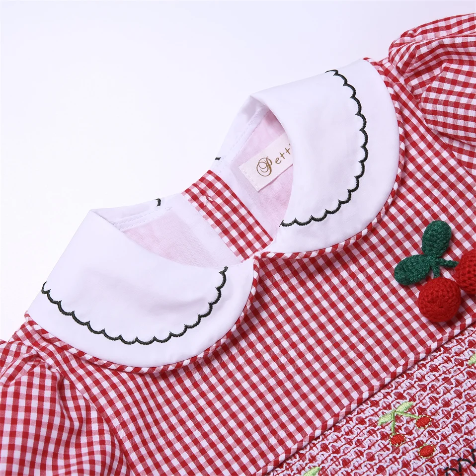 ชุดเดรสปักลายสก๊อตฤดูร้อนสำหรับเด็กผู้หญิงทารกสำหรับเด็กเล็กชุดจับคู่พี่น้องเด็กวัยหัดเดินเด็ก12Y