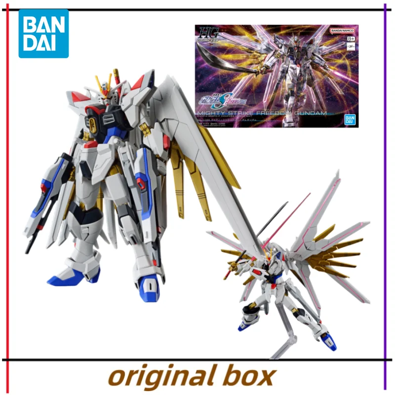 Bandai Figure Model HG Mighty Strike Freedom GUNDAM  Anime Figures Toys Collectible Gift for Children Genuine Brand New Unopened