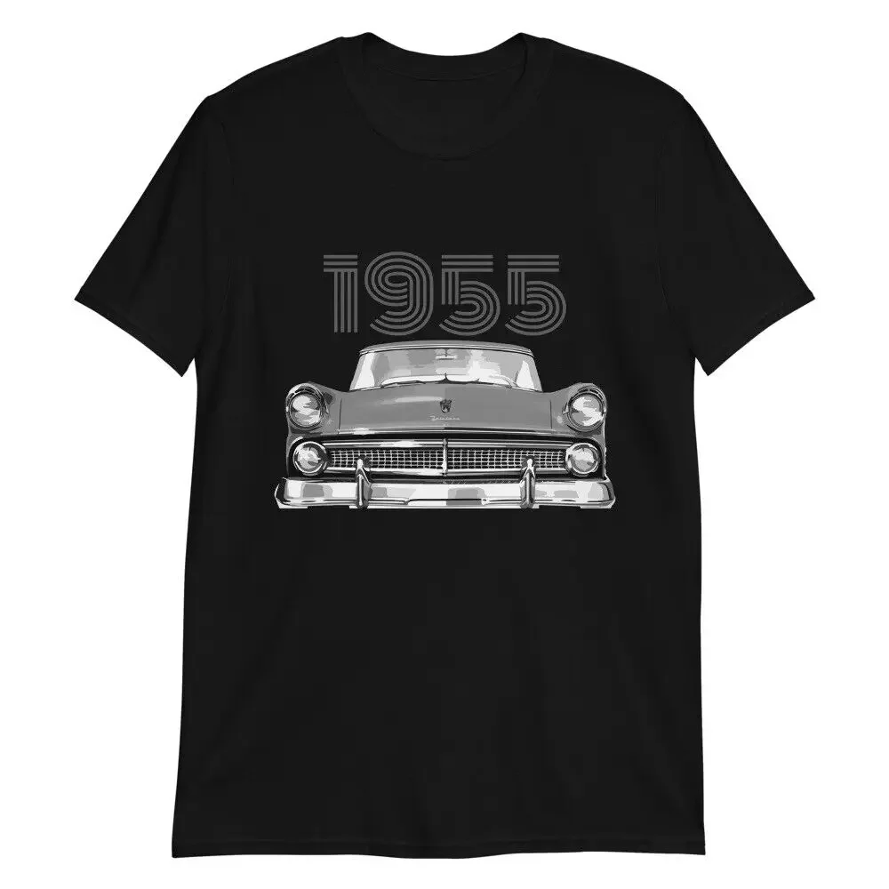 Cheavyweight  1955 Fairlane American Antique Classic Car Short Sleeve Casual 100% Cotton O-Neck Summer Mens T-shirt Size S-5XL