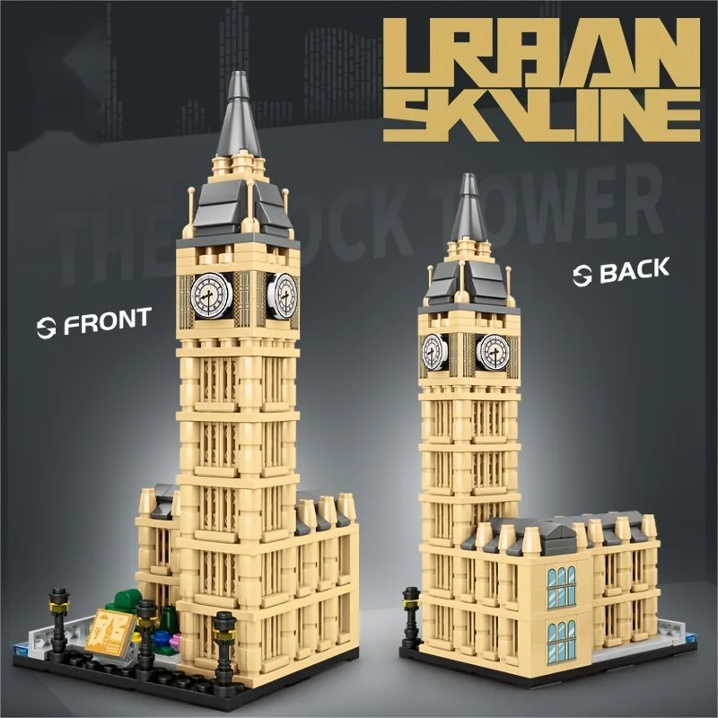 Mini Building Blocks e Construção Brinquedos Set, famoso Big Ben, mundialmente famoso, Lazer Lugares Coleção, Modelo Presentes, 526PCs