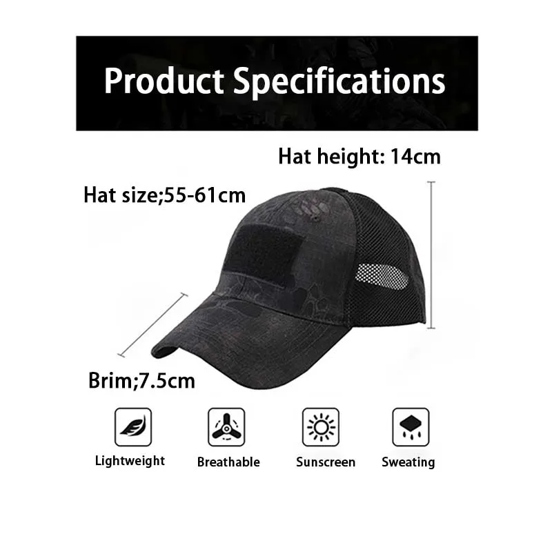 Outdoor Multicam Camouflage Adjustable Cap Mesh Tactical Airsoft Fishing Baseball  Hat for Fishing Hunting Hiking Basketball image 3
