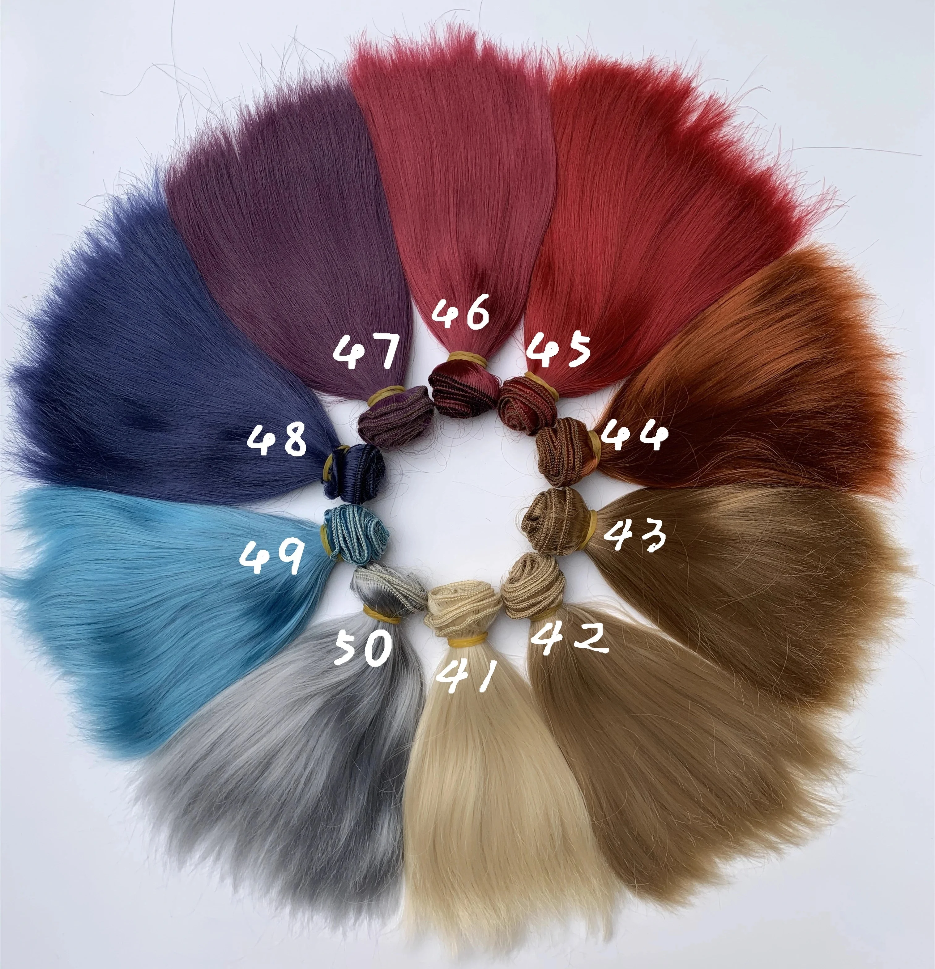 Peruca de boneca bjd/sd, pacotes longos e retos, 15cm, 20cm, 25cm, brinquedo, meninas, imitação marrom, mohair, leite macio, seda, presentes, acessórios de boneca