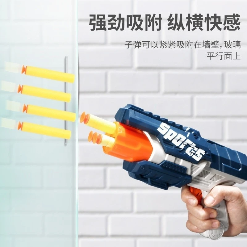 거품 총알 총 회전 슈팅 장난감 권총 소년 소프트 블래스터 야외 게임 장난감 20 안전 총알 미니 거품 공 발사기