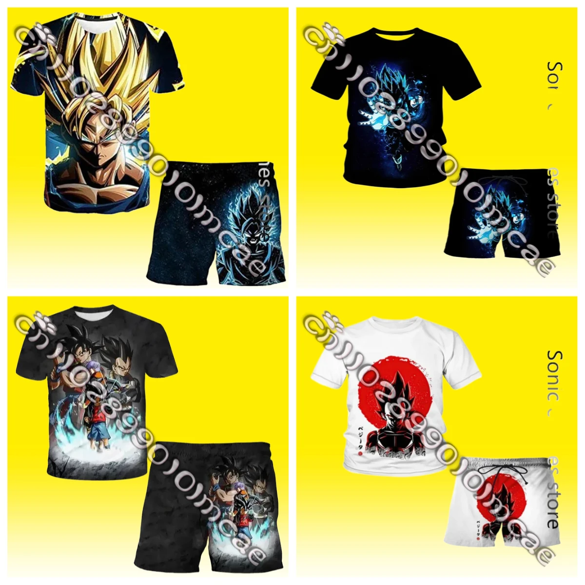 

НОВАЯ детская футболка с 3D рисунком в стиле аниме Dragon Ball Z, летний топ, шорты, дышащий комплект для косплея с персонажем Гоку для мальчиков, подарок, детская одежда