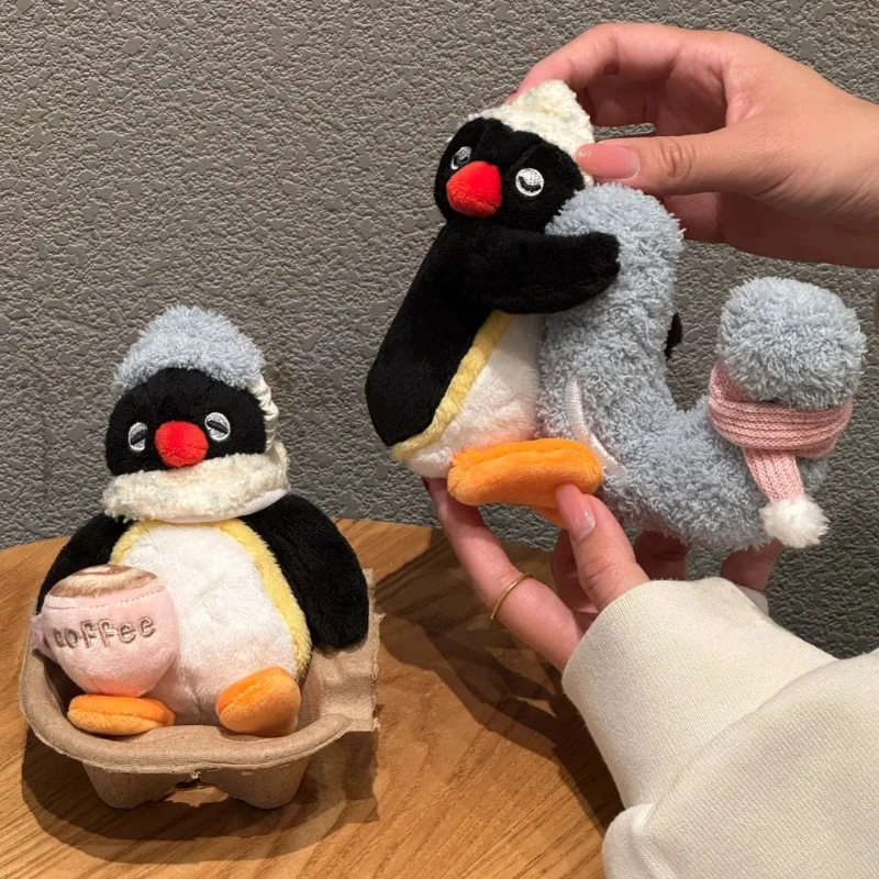 Hot Pingu Pengu Penguins Stay At Home Series Toys Rabbit Pingu Keychain Pendant Pingu Warmth Hugging Backpack Cute Gift Toys