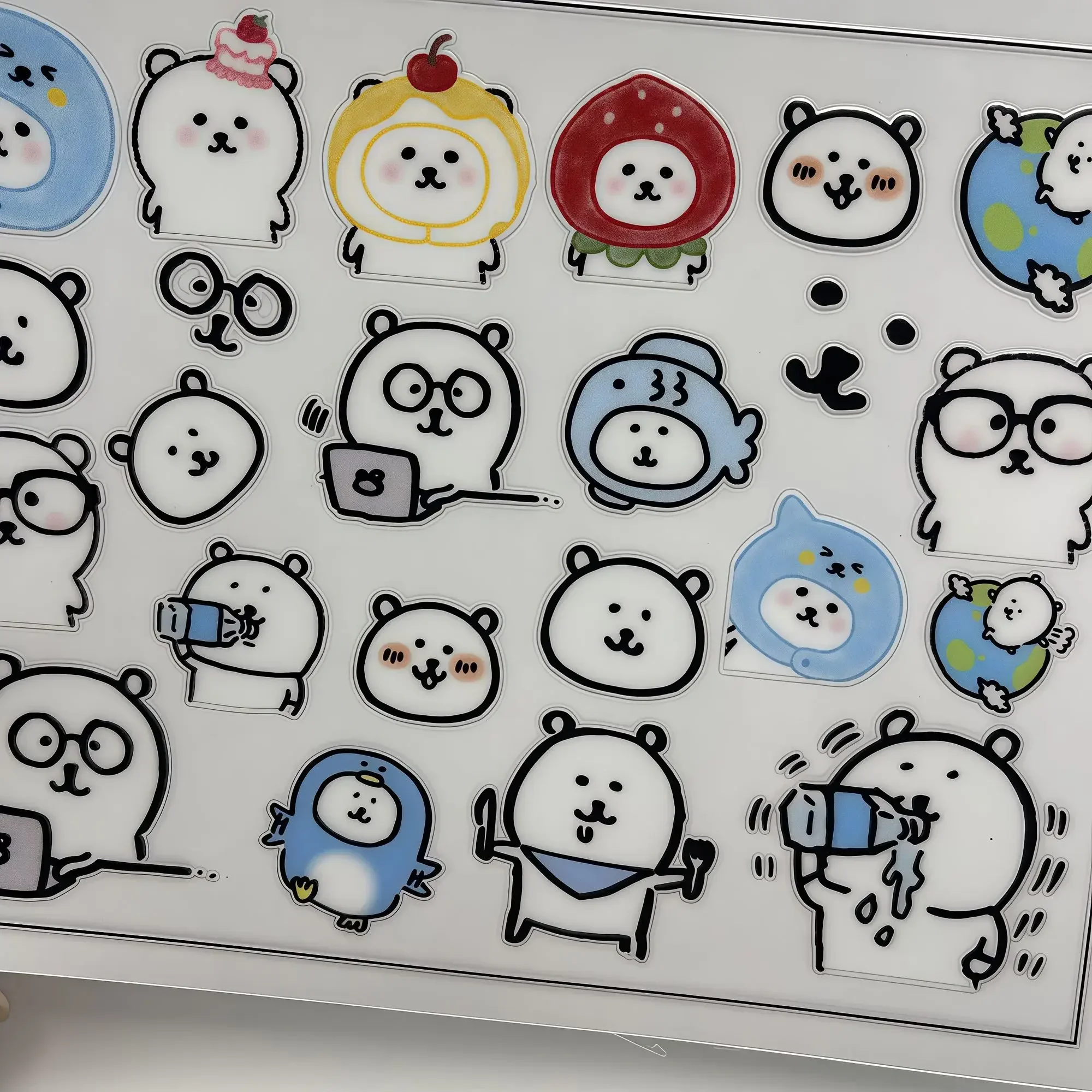 Trendy Funny Bear Water Bottle Sticker Pack - Cute Cartoon Vinyl Decals, Waterproof & Scratch-Resistant for Laptops, DIY Decor image 4