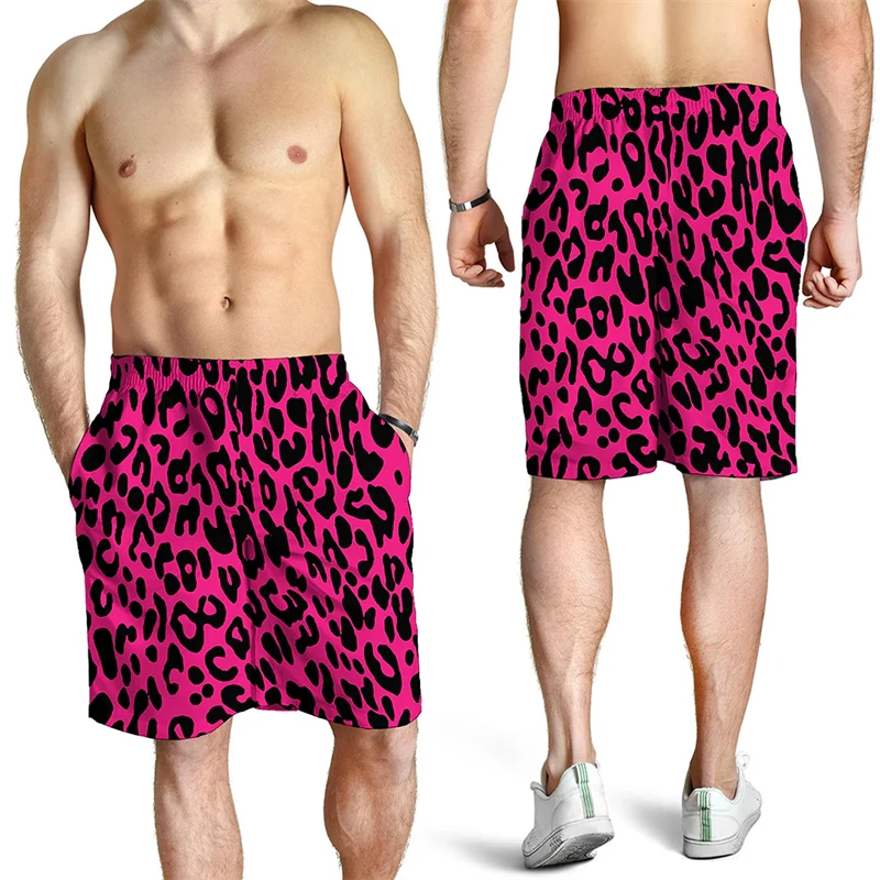 Summer Harajuku Classic Colorful Leopard 3D Printing Men Shorts Unisex Casual Beach Swimming Trunks Quick-dry Surf Board Shorts