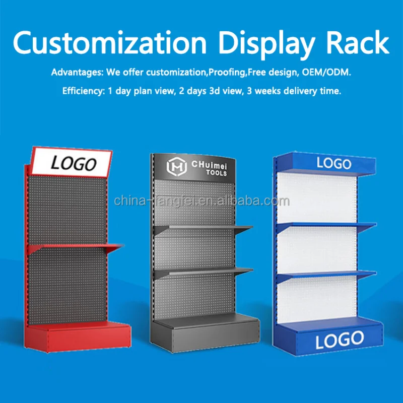 custom.Multi Function Metal Punching Pegboard Display Stand Tools Accessories Display Supermarket Shelves Grocery Store Disp