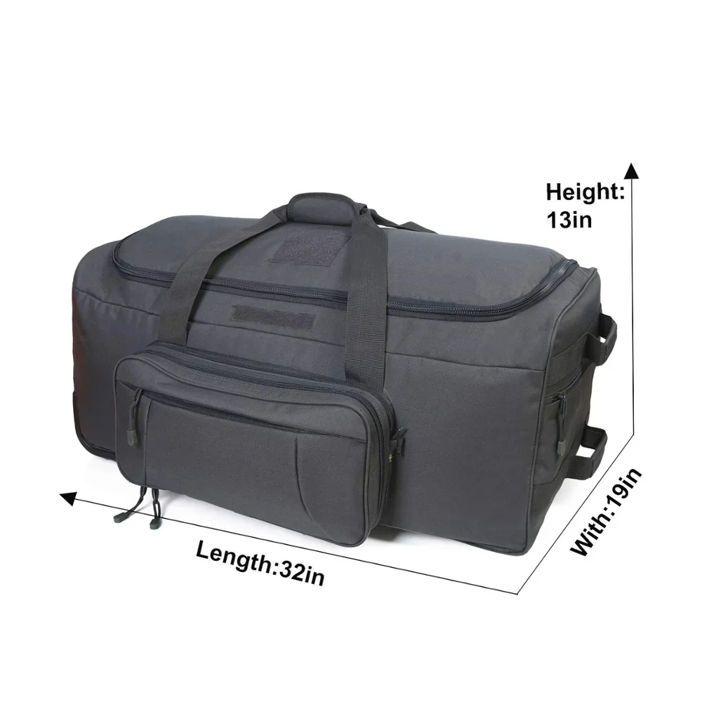 Tactical Wheeled Deployment Trolley Heavy-Duty Camping Hiking Running outdoor travel Duffle Bag