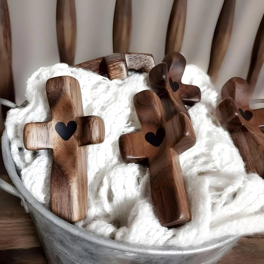 Cross My Heart Relieve Anxiety Comfort Cross For Clutching,Clinging And Praying,Pocket Olive Wood Cross Religious Gift