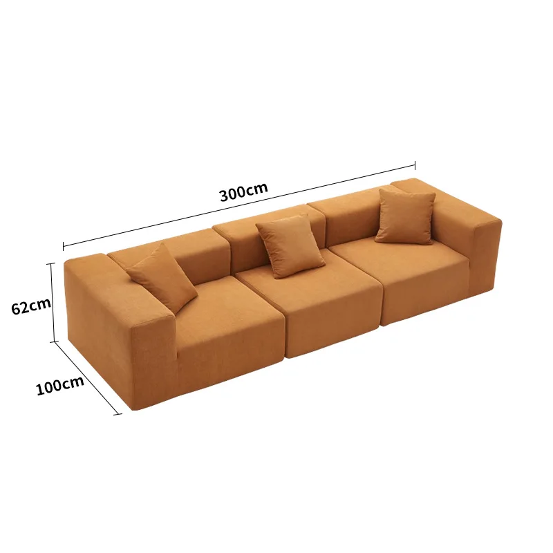 Vacuum-Compressed Roll-Pack Sofa, Linen-Cotton Upholstered All-in-One Frameless Design, High-Density Foam, Compact Shipping