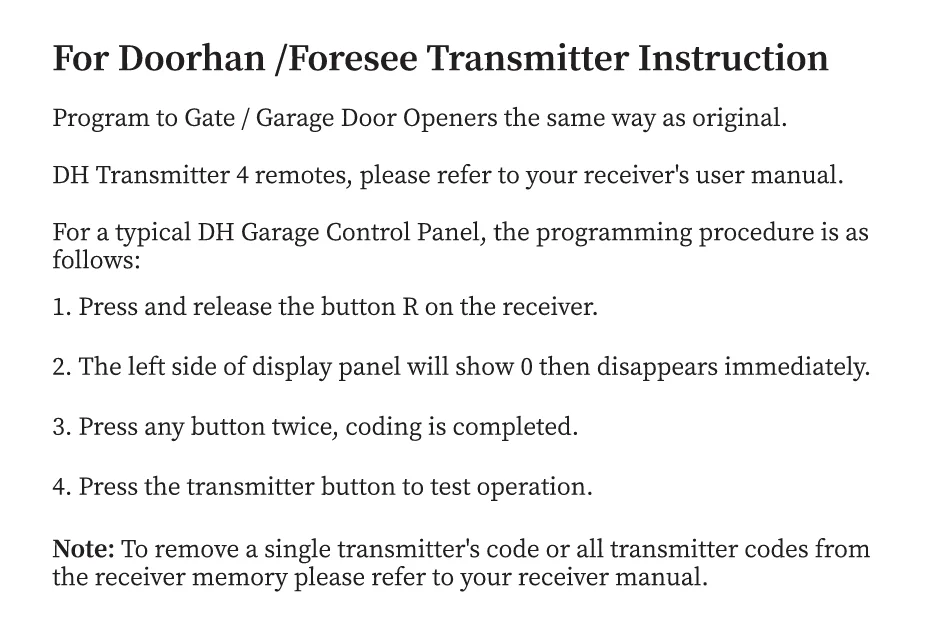433.92mhz Garage Door Remote Controller for Doorhan Electric Gate Control Rolling Code Gate Opening System TRANSMITTER4 Access