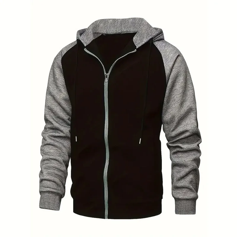 2024 autumn and winter New zipper cardigan plus Fleece men\'s hoodie casual hooded men\'s Fashion daily long-Sleeved men\'s hoodie