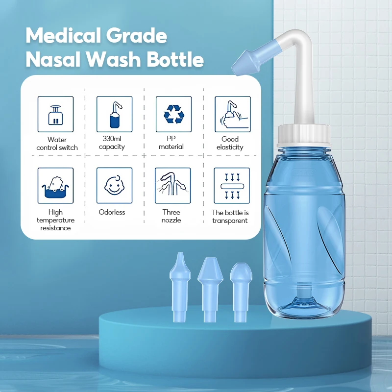 Dr.isla-irrigador Nasal para adultos y niños, botella de enjuague Nasal, limpiador Nasal, Protector Nasal, evita la rinitis alérgica, 300ML