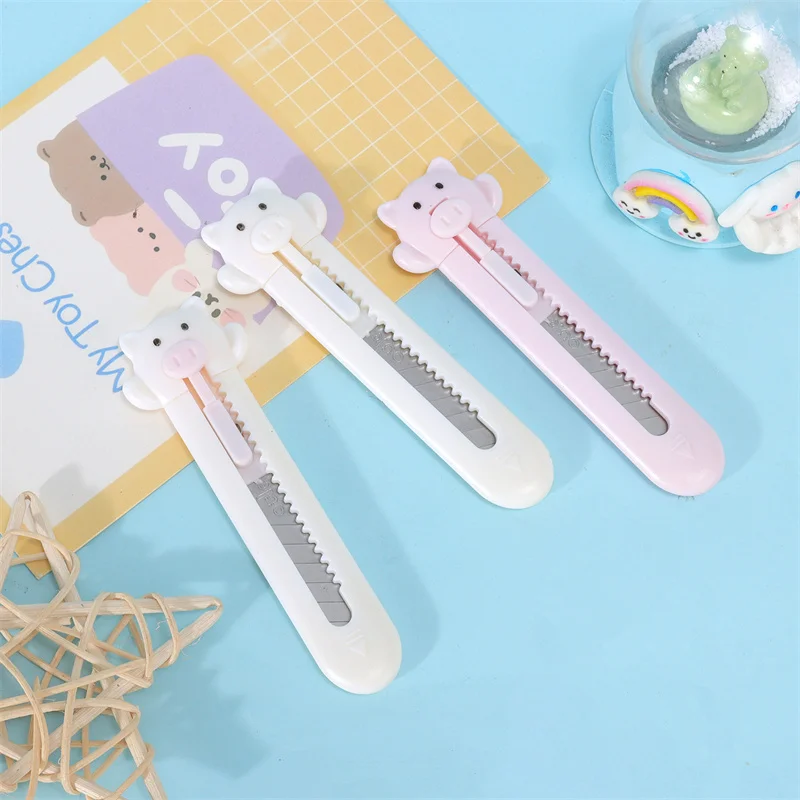 36 pcs/lot Kawaii Pig Rabbit  Cat Utility Knife Cute Paper Cutter Cutting Paper Razor Blade Office School Supplies