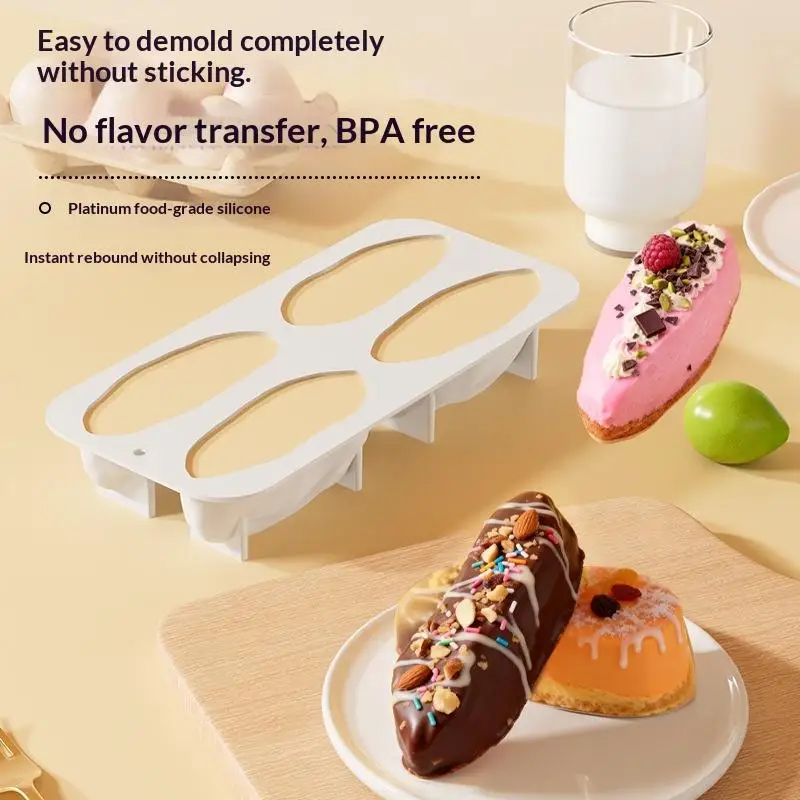 

4 Cell Pistachio Silicone Mold for Baking DIY Chocolate Cake Mousse Dessert Mould Home Pastry Accessory